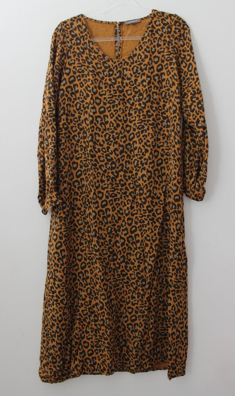 Piazza Del Tempio Womens Dress Leopard Long Sleeves Size M Pre-Owned